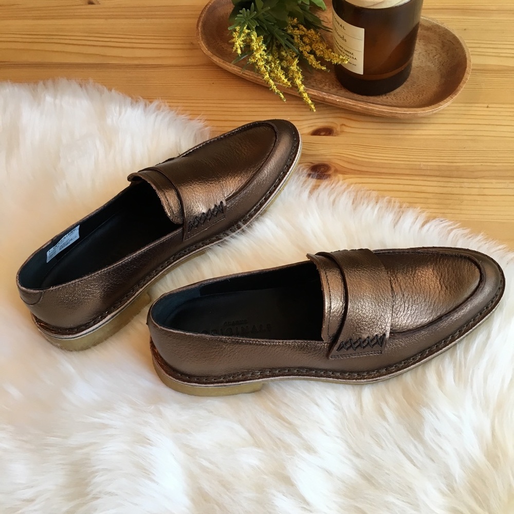 Clarks Originals Friya Bronze Leather Loafer 8.5